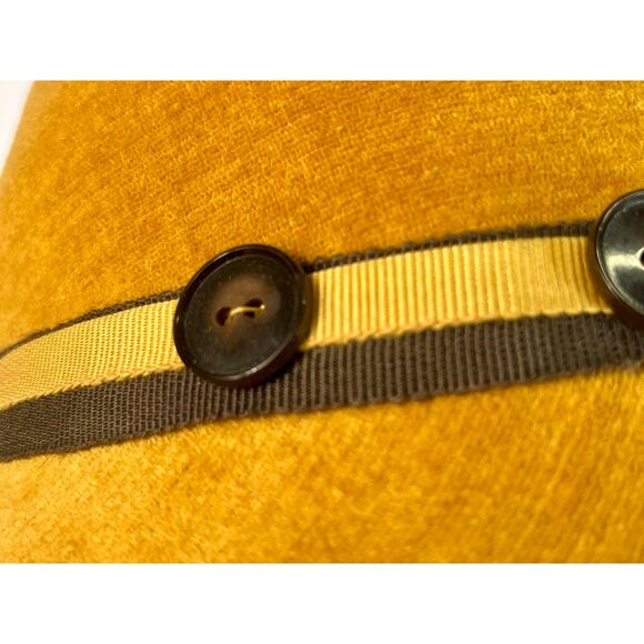 Vintage Capulets Mustard Yellow Velour Cap Mid Century - Picture 6 of 8